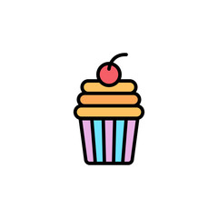 Muffin flat vector icon sign symbol