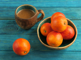 coffee and oranges