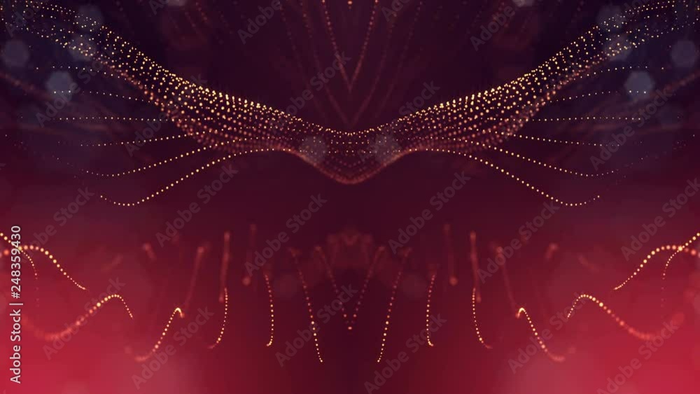 Poster 4k abstract looped backgrounds with glow particles with depth of field. science fiction background o