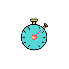 Stopwatch flat vector icon sign symbol