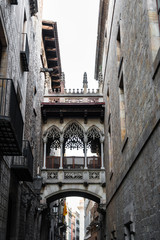 Pont del Bisbe in the Gothic Quarter of Barcelona