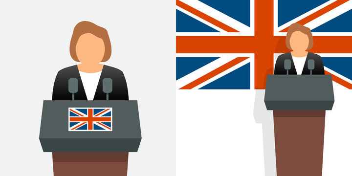 United Kingdom Prime Minister And Flag