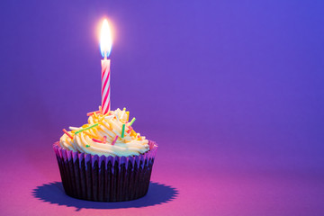 Birthday cake and candle