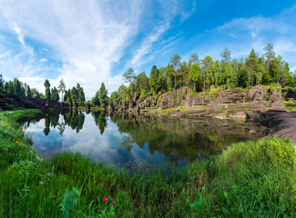 Heaven Lake at Redstone Forest National Geopark near Furong, Hunan, China