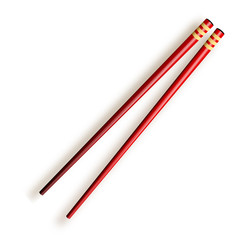 Chopsticks. Wooden chopsticks isolated on white background.