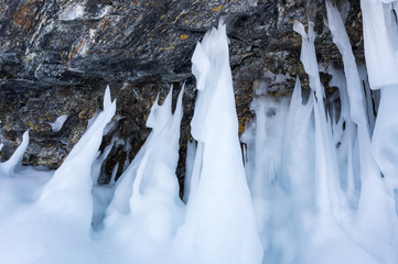 Icicles on Lake Baikal