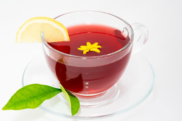 tea with lemon sliced