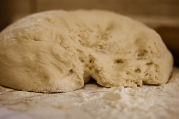 Freshly mixed dough. Healthy lifestyle.