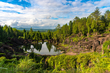 Heaven Lake at Redstone Forest National Geopark near Furong, Hunan, China