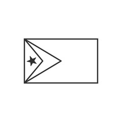 East Timor flag icon in black outline flat design. Independence day or National day holiday concept.