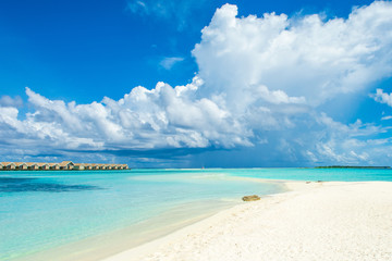 Overwater bungalow in the Indian Ocean