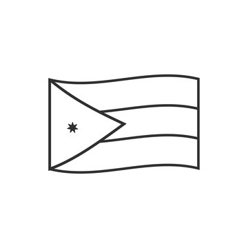 recommend clip art: Jordan flag icon in black outline flat design. Independence day or National day holiday concept.