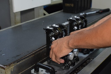 Preparation of parts of airbrush and spray gun for CNC lathe machining.