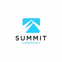 Fototapeta premium summit vector icon logo vector illustration of mountain