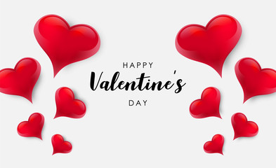 Blank background decorated with hearts. Vector illustration