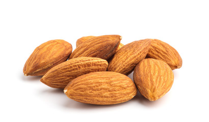 Almonds isolated on white background