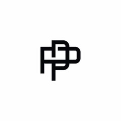Monogram initial letter PP logo design