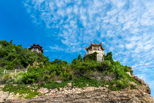 Xianjingyuan or sea viewing pavilion near Wanggoucun, Changdao Island, Shandong, China