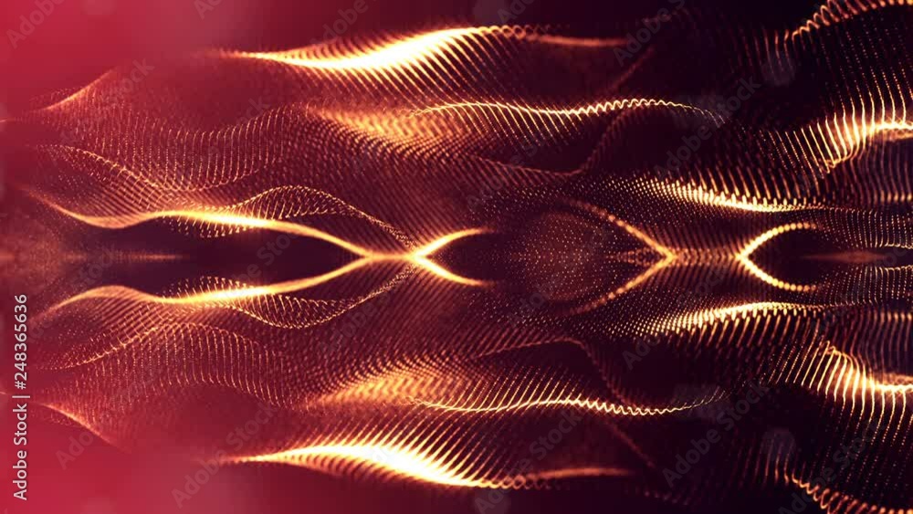Poster 4k abstract looped backgrounds with glow particles with depth of field. science fiction background o