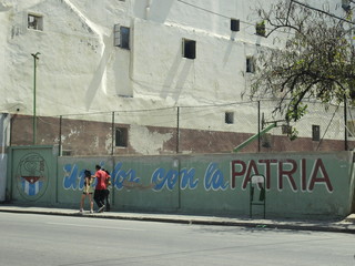 Havana, Cuba - June 21, 2018: Political message in the streets of Havana.