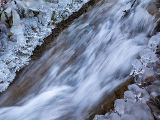 Amazing icicles on a small waterfall