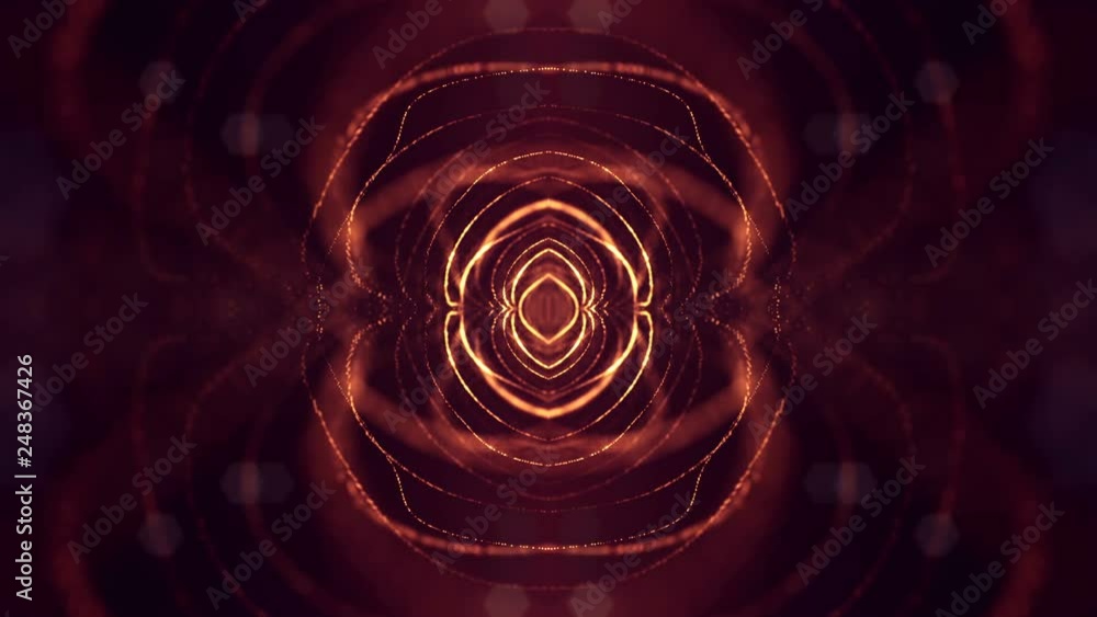 Poster 4k abstract looped backgrounds with glow particles with depth of field. science fiction background o