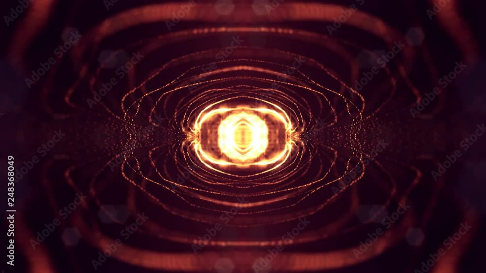 Poster 4k abstract looped backgrounds with glow particles with depth of field. science fiction background o