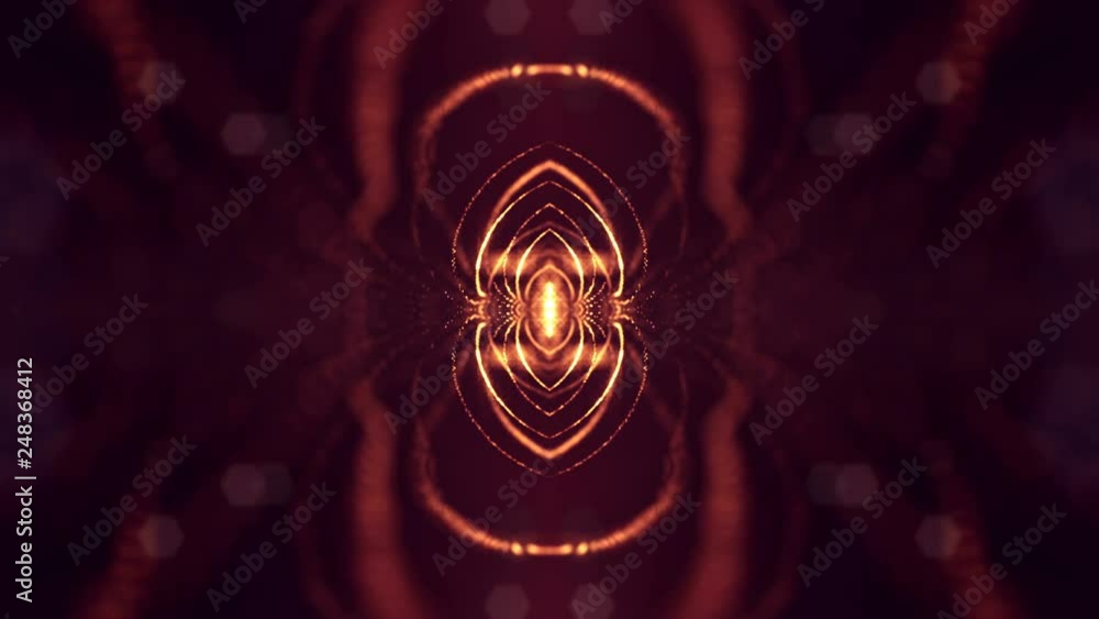 Poster 4k abstract looped backgrounds with glow particles with depth of field. science fiction background o