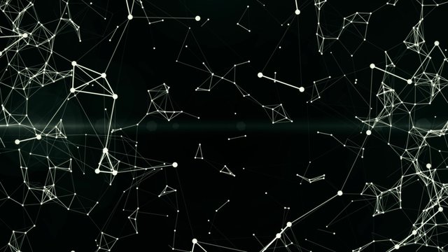 Abstract plexus Sphere, geometric background with moving lines, dots and triangles. Plexus fantasy abstract technology.good for youtube intro or outro in the left side with space for title, logo or