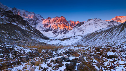 Beautiful View Of Shkhara, the Highest Peak of Svaneti, Georgia
