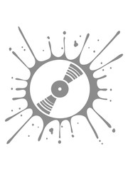 vinyl platte dj party feiern auflegen disko club musik tanzen tropfen klecks farbe spritzer graffiti blut wachs clipart logo design