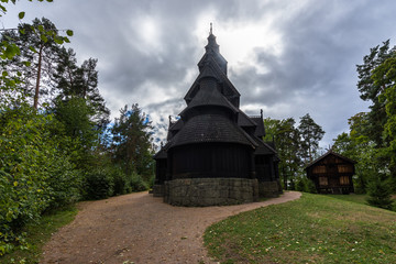 Gol Stave Church (Gol Stavkyrkje) is a typical Norwegian church part of Oslo open air museum  Norsk Folkemuseum, Norway © Francesco Bonino