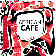 Abstract African Cafe (Vector Art)