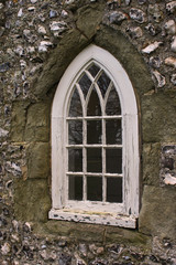 Fototapeta na wymiar Gothic window at Lewes castle.
