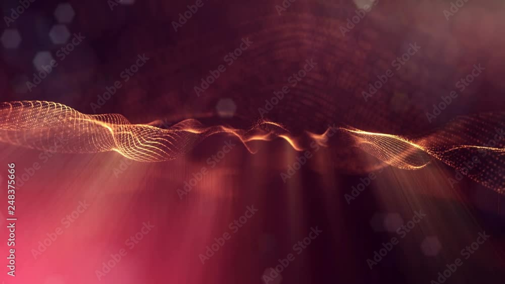 Poster 4k abstract looped backgrounds with glow particles with depth of field. science fiction background o
