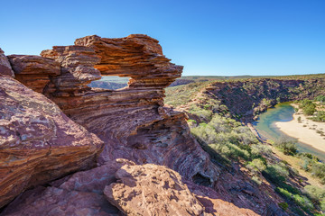 Fototapeta na wymiar natures window in kalbarri national park, western australia 7