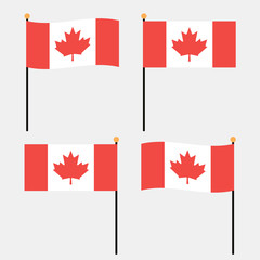 Fototapeta na wymiar Canadian hand flags set isolated on white background. Vector illustration.