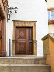 Fototapeta na wymiar Vianden Town Hall in Luxembourg, exterior partial view, architectural detail