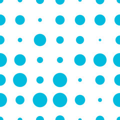 Halftone seamless abstract background with dots, circles.  Infinity dotted geometric pattern. Vector illustration.    