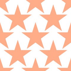 Obraz premium Cute colorful star seamless pattern on white. Funny festive background, wrapping paper. Vector illustration. 