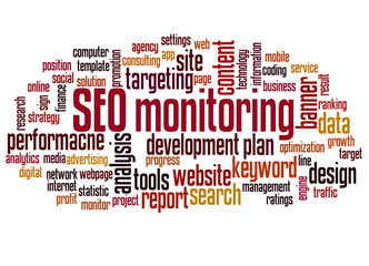 SEO monitoring word cloud concept