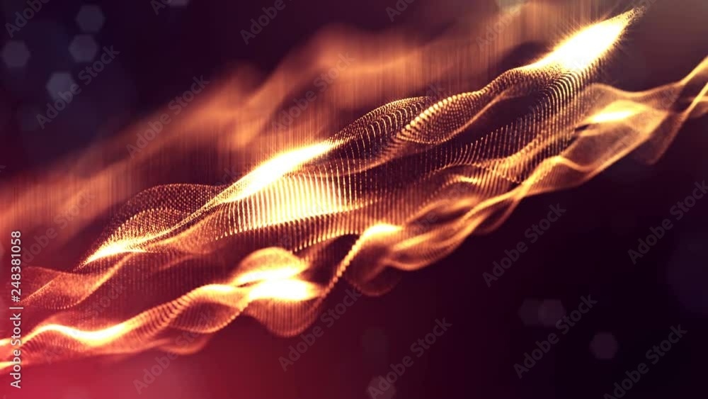 Aufkleber 4k abstract looped backgrounds with glow particles with depth of field. science fiction background o