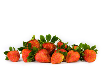 Frame of fresh strawberries