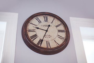 Vintage clock on wall