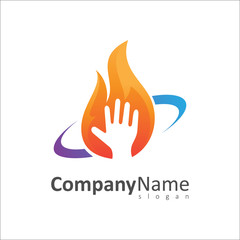 Fire And Hand Logo