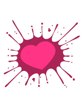 herz liebe verliebt form paar valetinstag tropfen klecks farbe spritzer graffiti blut wachs clipart logo design