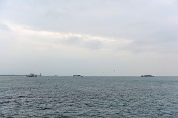 Istanbul bosphorus view with dramatic sky