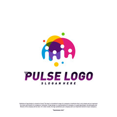 Colorful Pulse logo design concept vector. People Beat logo Template Vector.