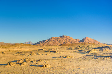 Fototapeta na wymiar Mountains in arabian desert not far from the Hurghada city, Egypt