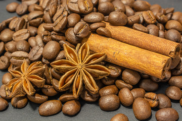 Composition of anise, coffee beans and cinnamon option 2